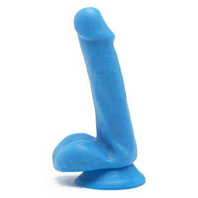 Яркий фаллоимитатор на присоске Happy Dicks Dildo - 15 см (голубой) Toy Joy 