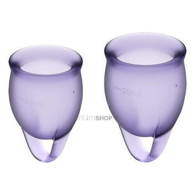 Менструальные чаши Satisfyer Feel Confident, 2 шт в наборе, лиловый (Фиолетовый) 