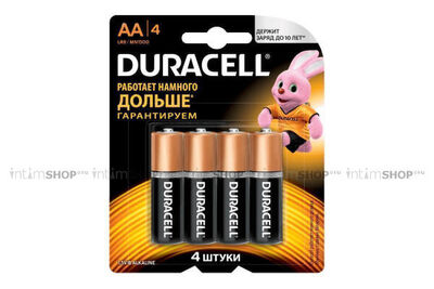 Батарейки пальчиковые Duracell АА/LR6 4 шт 