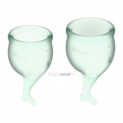 Менструальные чаши Satisfyer Feel Secure, 2 шт в наборе, светло-зелёный 