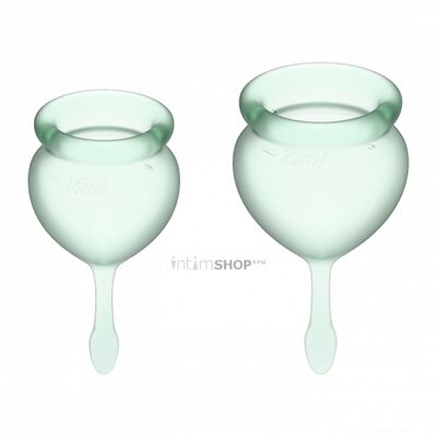 Менструальные чаши Satisfyer Feel Good, 2 шт в наборе, светло-зелёный (Зеленый) 