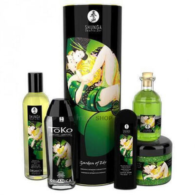 Массажный набор Shunga Organica Эдемский сад, 5 предметов в наборе (Бесцветный, Зеленый) 