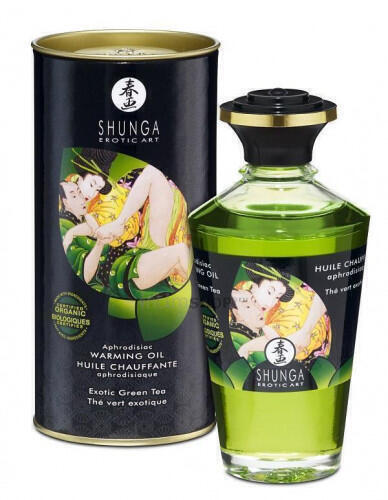 Разогревающее массажное масло Shunga Aphrodisiac Экзотический зеленый чай, 100 мл 
