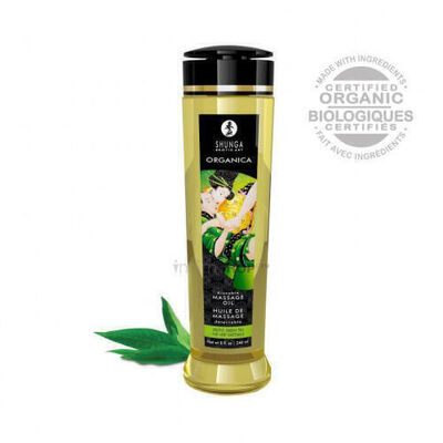 Массажное масло для тела Shunga Зеленый чай серии Органика, 240 мл (Бесцветный) 