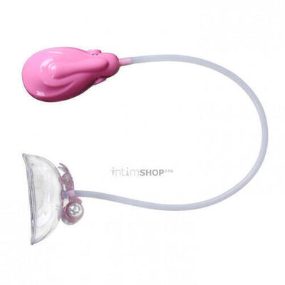 Помпа автоматическая для клитора и половых губ, с вибратором Baile Clitoral pump (Розовый) 