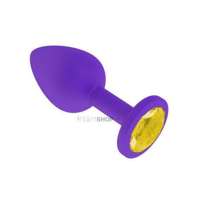 Анальная втулка Джага-Джага силиконовая, фиолетовая с желтым кристаллом Джага Джага (Фиолетовый) 