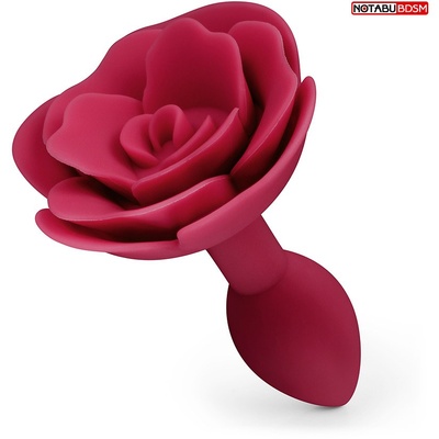 NoTabu - Невероятно красивая анальная пробка с бутоном розы в основании, 8х3 см (бордовый) 