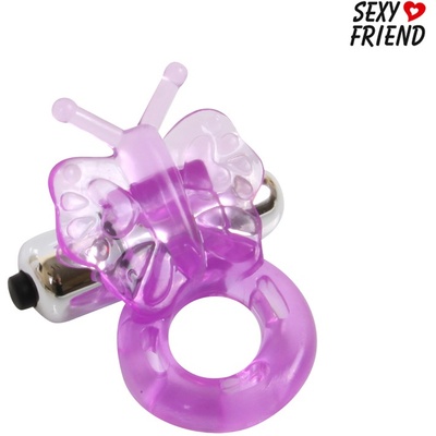Sexy Friend - Эластичное эрекционное кольцо с вибрацией (фиолетовый) 