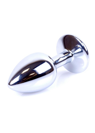 Jewellery Silver Plug Black - Анальная пробка с кристаллом, 7 см (серебристый) Boss (Черный) 