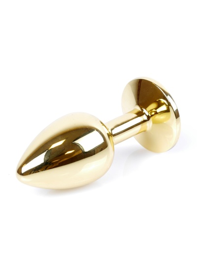Jewellery Gold PLUG Clear - Анальная пробка с кристаллом, 7 см (золотой) Boss (Прозрачный) 