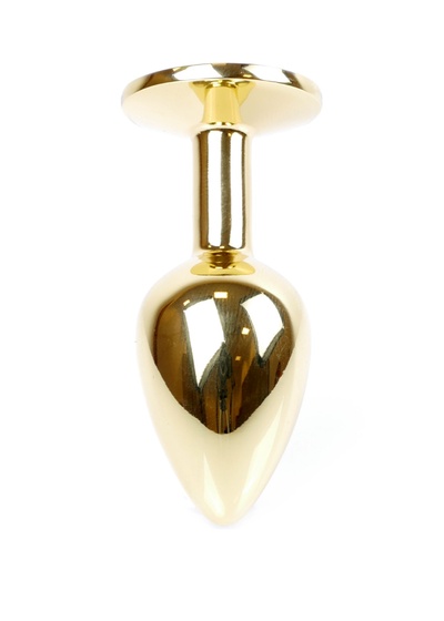 Jewellery Gold PLUG Black - Анальная пробка с кристаллом, 7 см (золотой) Boss (Черный) 