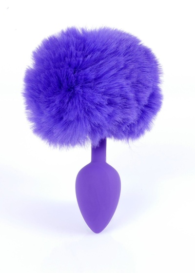 Jewellery Silicon PLUG Bunny Tail Purple - Анальная пробка с хвостом, 6,5 см (фиолетовый) Boss 