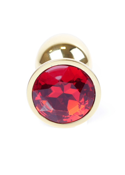 Jewellery Gold Plug Red - Анальная пробка с красным кристаллом, 7 см (золотой) Boss (Красный) 