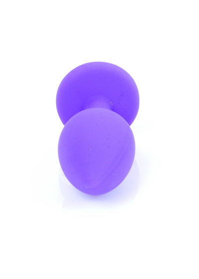 Silikon Purple Plug Small Red Diamond - Анальная пробка с кристаллом, 7 см (фиолетовый) Boss 