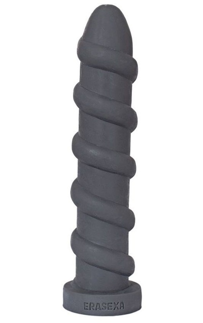 Серый анальный стимулятор со спиралевидным рельефом - 31 см. Erasexa 