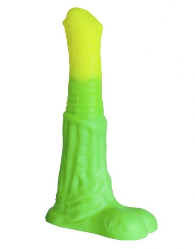 Зелёный фаллоимитатор "Пегас Large" - 26 см. Erasexa (лаймовый) 
