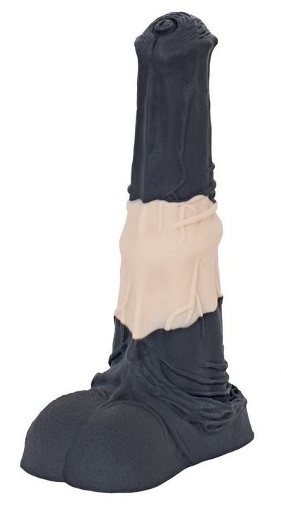 Чёрно-бежевый большой фаллос жеребца "Коди" - 25 см. Erasexa (черный с бежевым) 