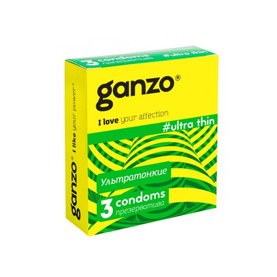 Презервативы ультратонкие Ganzo Ultra Thin, 3 шт (Прозрачный) 