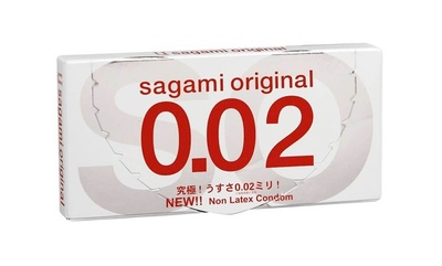 Презервативы Sagami Original полиуретан 0.02, 2 шт (Прозрачный) 