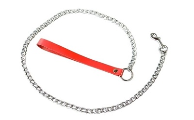 Поводок-цепочка Подиум с красной петелькой для руки, 80 см 