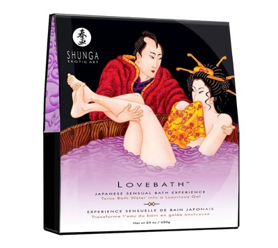 Соль-гель для ванны Shunga Lovebath Sensual Lotus, 650 г (Фиолетовый) 
