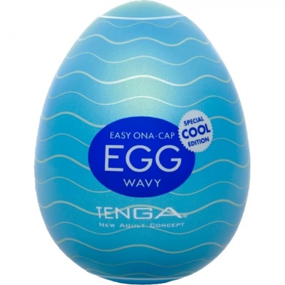 Мастурбатор яйцо Tenga Wavy Cool (Голубой) 