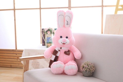 Кролик с шарфом Hello, 100 см Прочие (Розовый) 