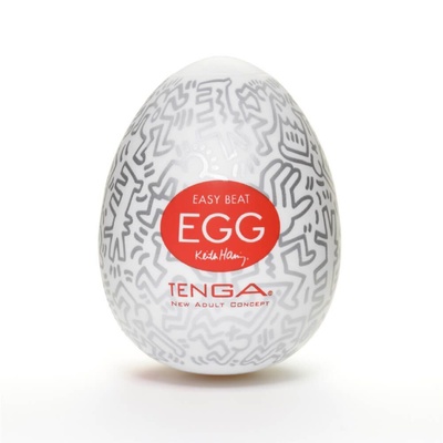 Мастурбатор яйцо Tenga Keith Haring Egg Party, одноразовый (Прозрачный) 