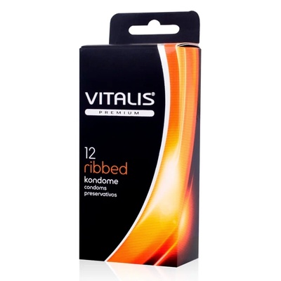 Презервативы VITALIS №12 Ribbed (Прозрачный) 