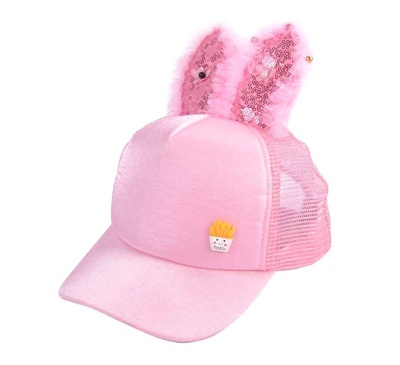 Кепка Кролик с ушками, детская, розовая Прочие (Розовый) 