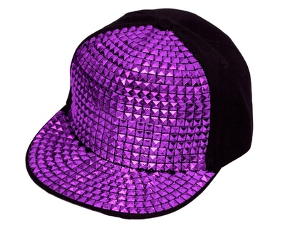 Кепка с клепками, черно-фиолетовая Прочие (Фиолетовый) 