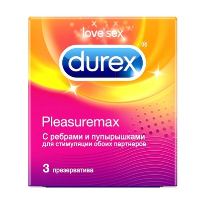 Презервативы Durex Pleasuremax №3 с рельефом, 3 шт 