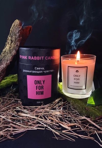 Свеча PinkRabbit в стакане Only For Him Pink Rabbit 