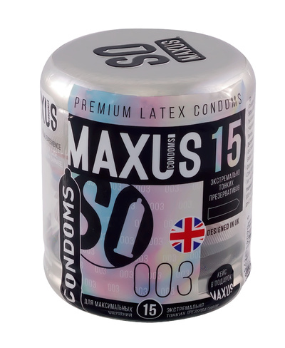 Презервативы MAXUS 003 Экстремально тонкие, 15 шт (Прозрачный) 