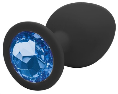 Анальная пробка с камнем Juicy Toyz размер L, черная (Черный) 