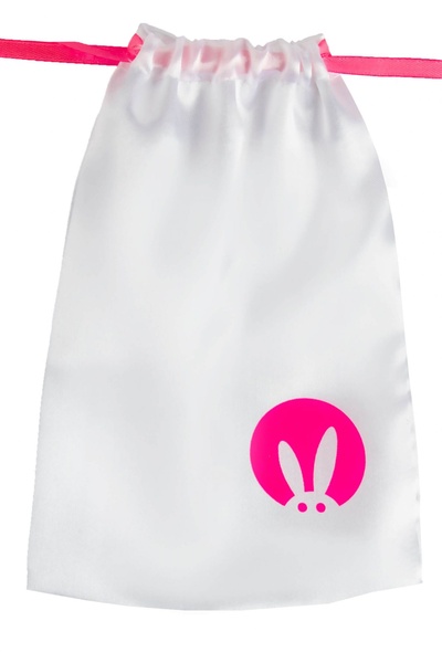 Сумочка для игрушек Розовый Кролик с логотипом РК маленькая, 20х14 см (Белый) 