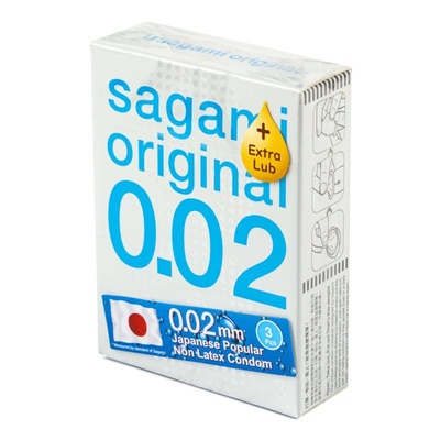 Презервативы SAGAMI Original 0.02 №3 Extra Lub 
