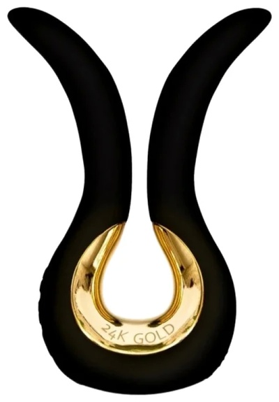 Вибратор Gvibe Mini Gold, с покрытием золотом (чёрный, золото) 