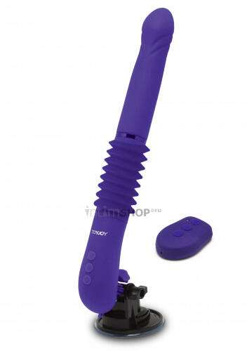 Фрикционный вибратор Magnum Opus Supreme с пультом на присоске, фиолетовый Toy Joy 