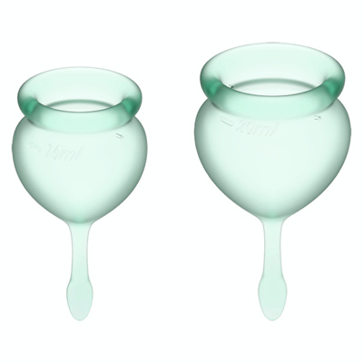Менструальные чаши Satisfyer , 2шт, светло-зеленые Feel Good (Зеленый) 