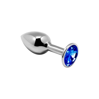 Alive - Mini Metal Butt Plug - Анальная пробка - S, 7х2.8 см (голубая) (Синий) 