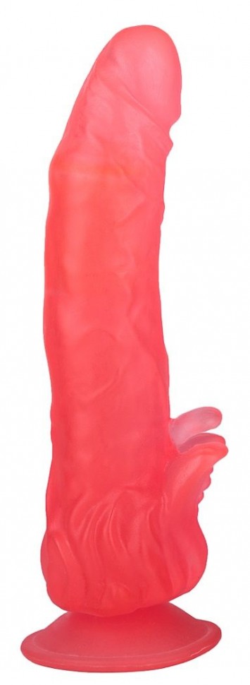 Розовый фаллоимитатор с лепестками у присоски - 18,5 см. LOVETOY (А-Полимер) 