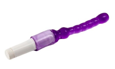 Фиолетовый анальный стимулятор с вибрацией - 23,5 см. White Label 
