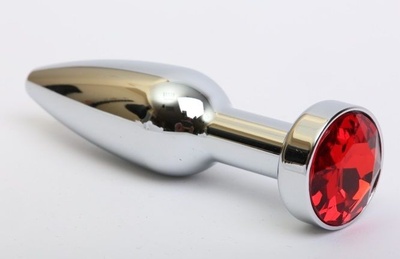 Удлинённая серебристая пробка с красным кристаллом - 11,2 см. 4sexdream (красный) 
