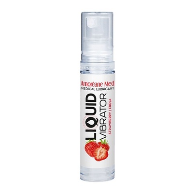 Amoreane Med Liquid Vibrator Strawberry - лубрикант с эффектом вибрации, 10 мл. (Прозрачный) 