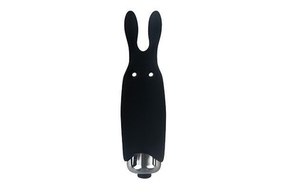 Adrien Lastic Pocket Vibe Rabbit Black - вибропуля со стимулирующими ушками, 8.5х2.3 см (чёрная) (Черный) 