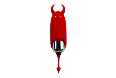 Adrien Lastic Pocket Vibe Devol - вибропуля с хвостиком и рожками, 8.5х2.3 см (красный) 