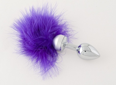Малая анальная втулка с фиолетовой опушкой - 7 см. TOYFA (фиолетовый) 