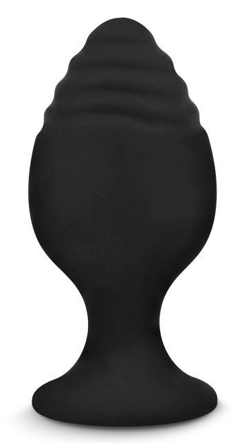 Черная силиконовая рельефная анальная пробка - 8,5 см. Brazzers (черный) 