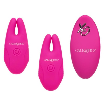 Remote Nipple Clamps - Зажимы для сосков с дистанционным управлением, 6.2х2.5 см (розовые) California Exotic Novelties (Розовый) 